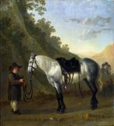 Картина Хлопчик тримає сірого коня, Абрахам ван Калрает